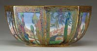 Appraisal: WEDGWOOD FAIRYLAND LUSTRE BOWL Lovely octagon shaped bowl has Castle