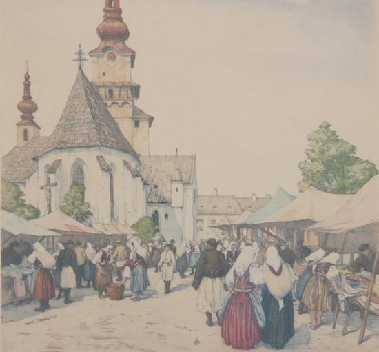 Appraisal: TAVIK FRANTISEK SIMON Czechoslovakian - MARKET SCENE signed lower right