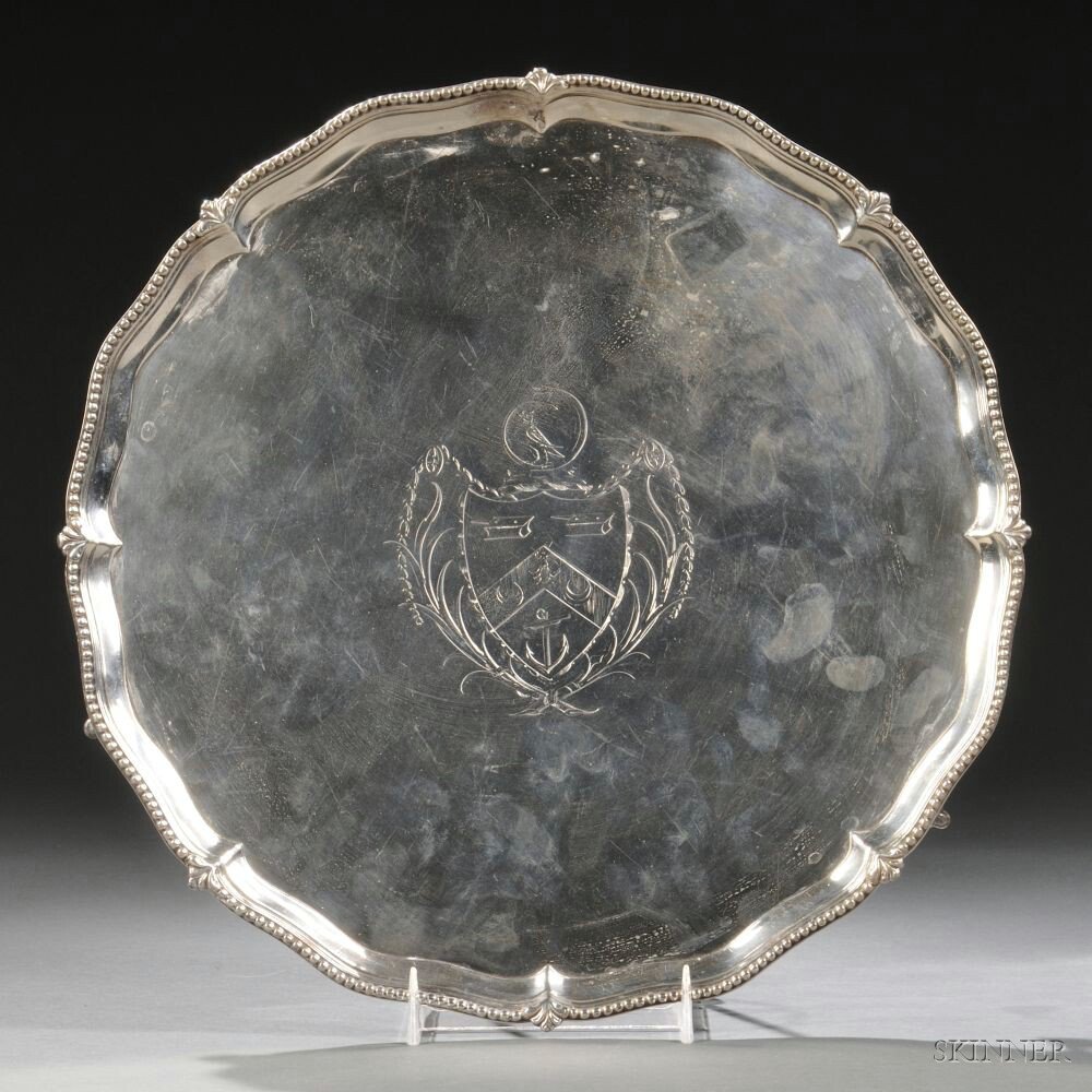 Appraisal: George III Sterling Silver Salver London - John Crouch I