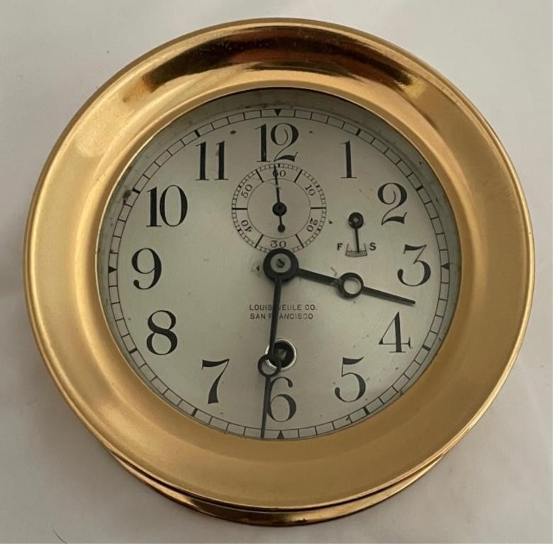 Appraisal: LATE TH CENTURY BRASS CHELSEA SHIP'S CLOCK made by Louis