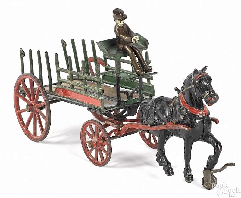 Appraisal: Pratt Letchworth cast iron horse drawn dray wago Pratt Letchworth