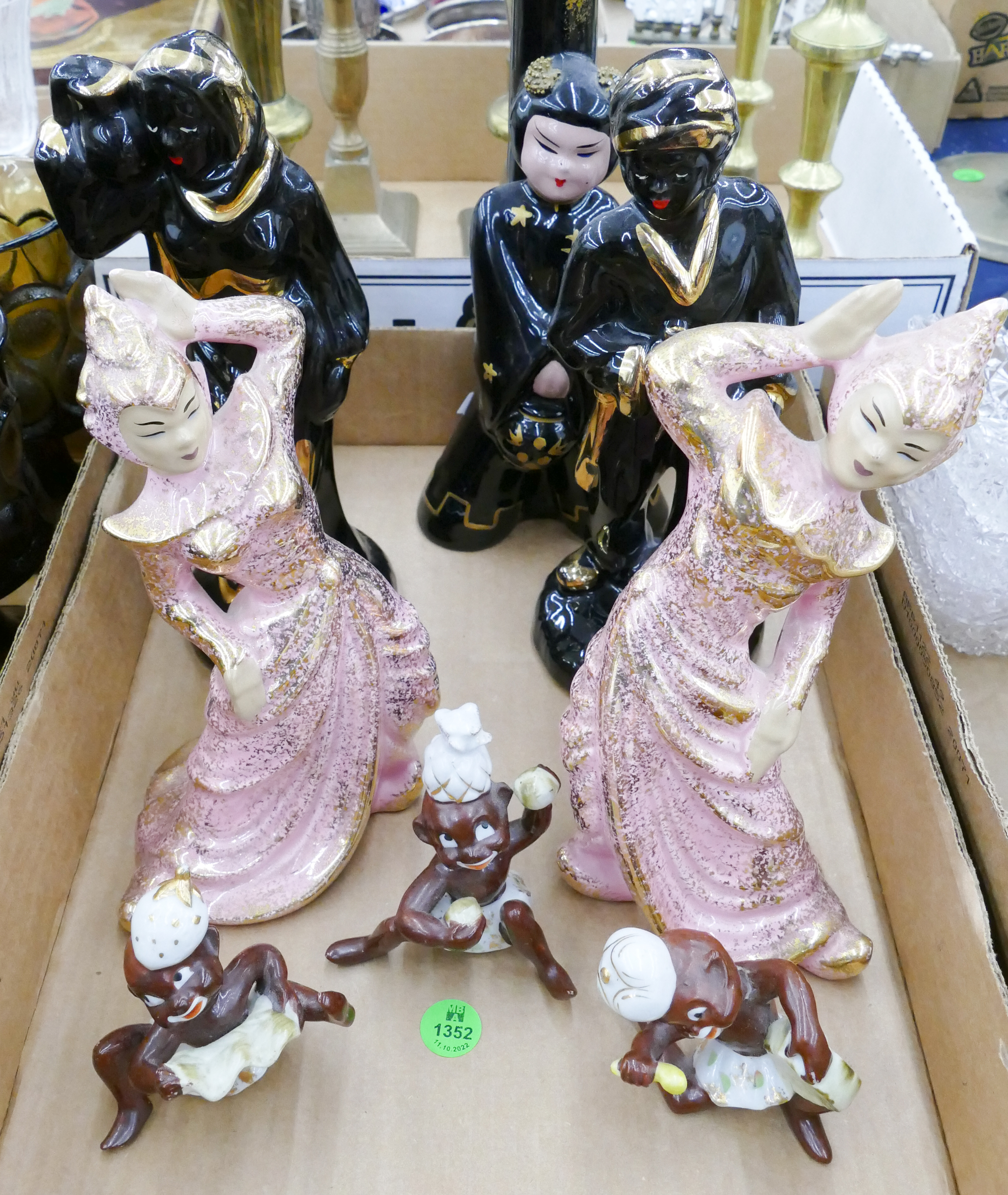 Appraisal: Box Vintage Ceramic Dancer Figures Etc