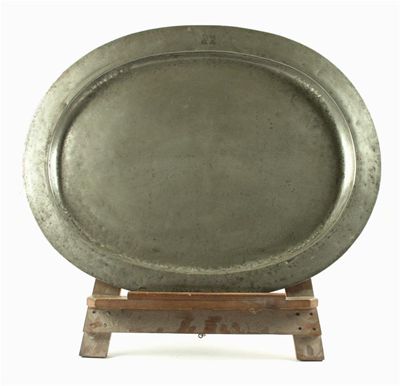 Appraisal: A th century massive oblong pewter serving dish with a