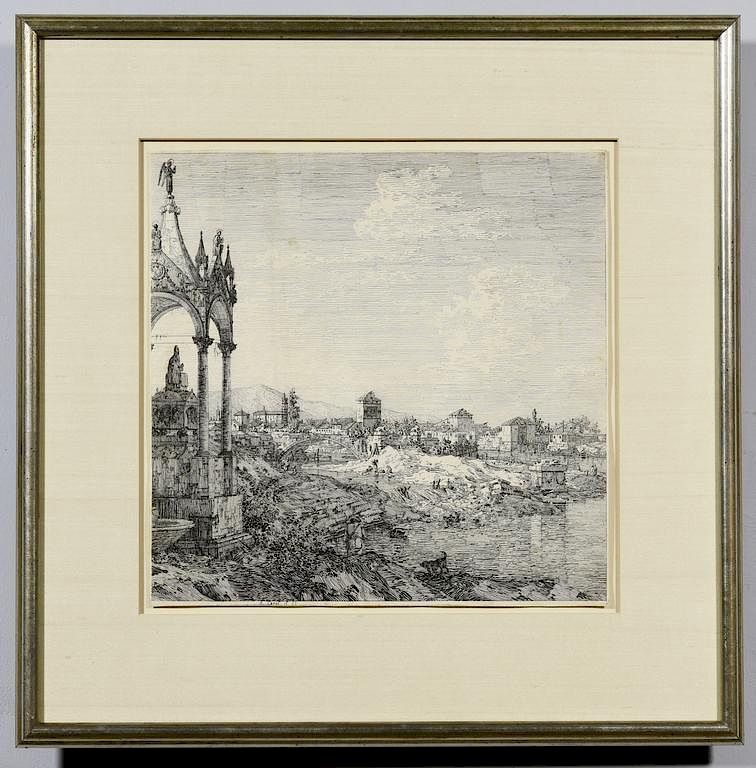 Appraisal: Giovanni Antonio Canaletto drypoint etching Giovanni Antonio Canal called Canaletto