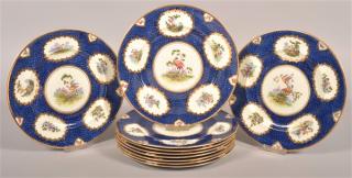 Appraisal: Set of Tiffany Co New York China Plates Bird Decorations