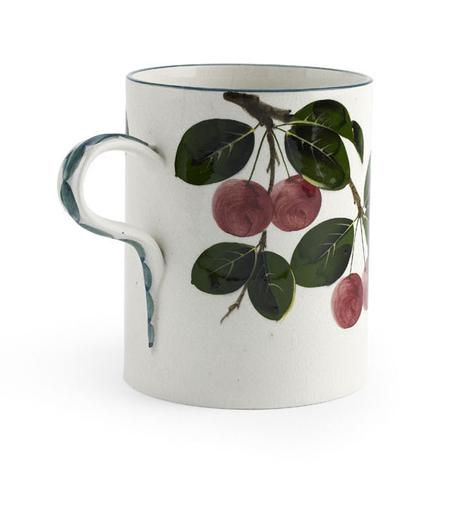 Appraisal: WEMYSS LARGE MUG EARLY TH CENTURY decorated with cherries painted