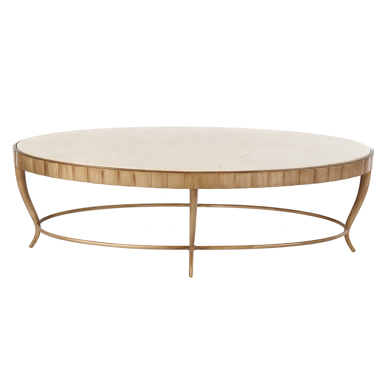 Appraisal: CONTEMPORARY OVAL STONE TOP COFFEE TABLE With inset removable stone