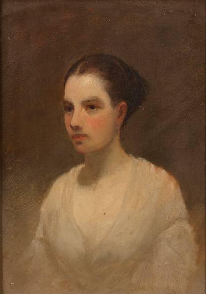 Appraisal: American School Portrait of a lady unsigned oil on panel