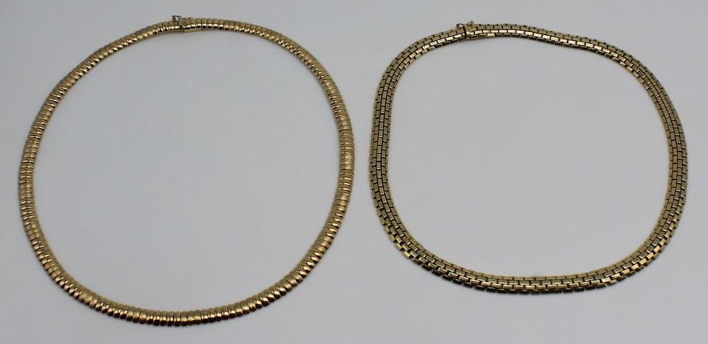 Appraisal: JEWELRY Italian kt Gold Necklaces Includes an Italian kt yellow