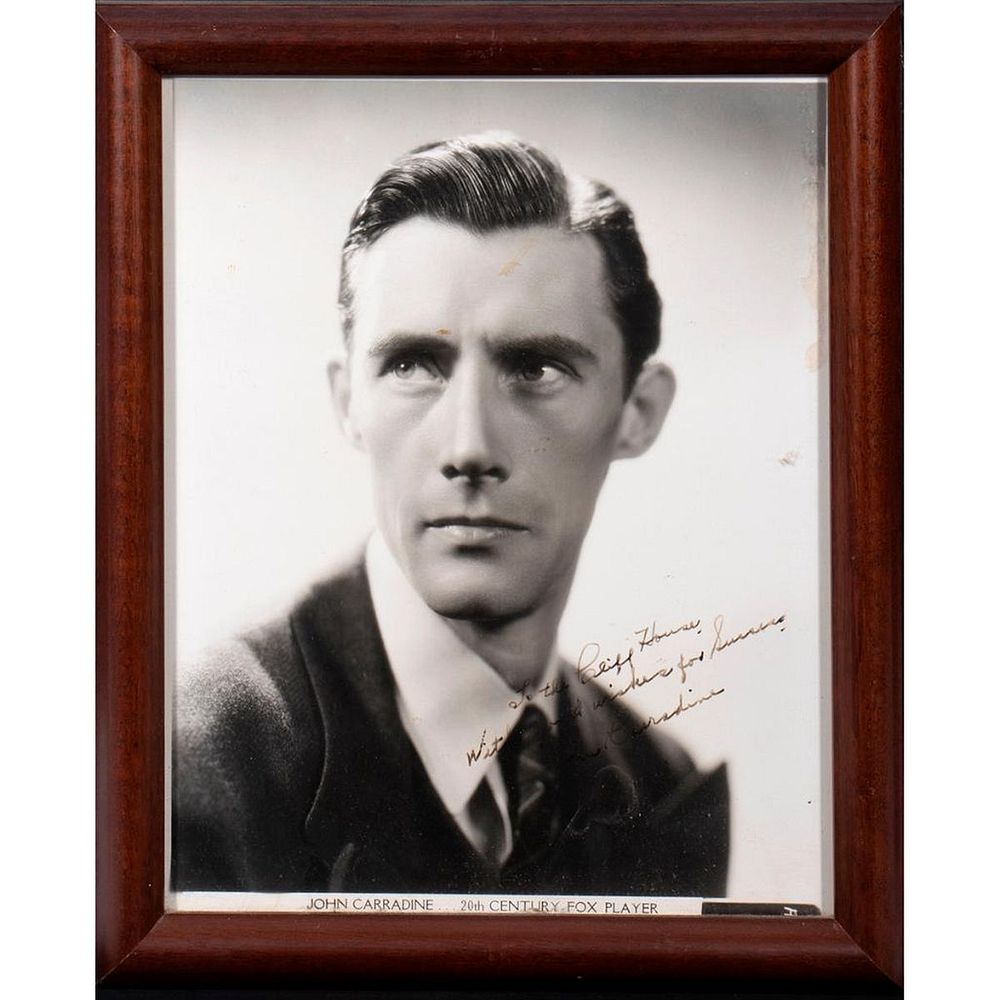 Appraisal: John Carradine Original autographed inscribed photograph Size x Condition Showing