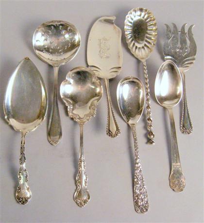 Appraisal: Assorted American sterling silver serving pieces Comprising a Gorham 'Milan'