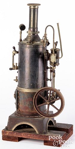 Appraisal: CARETTE VERTICAL STEAM ENGINECarette vertical steam engine retaining original sight