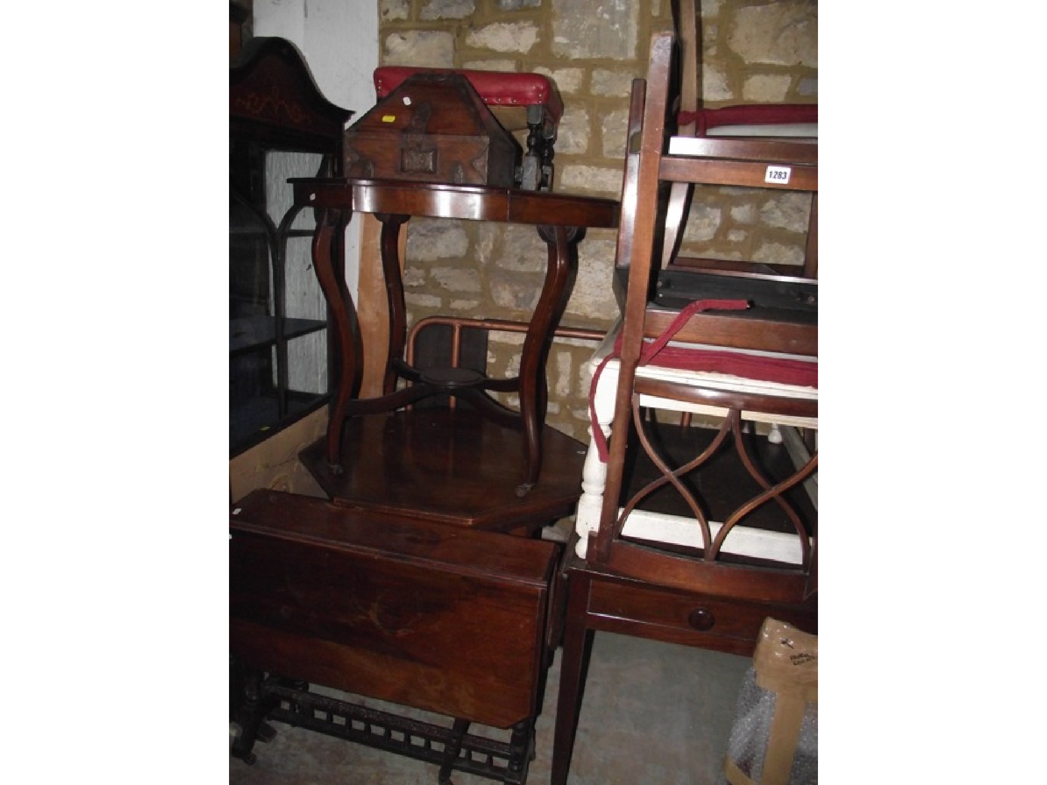 Appraisal: One lot of miscellaneous furniture to include an Edwardian freestanding