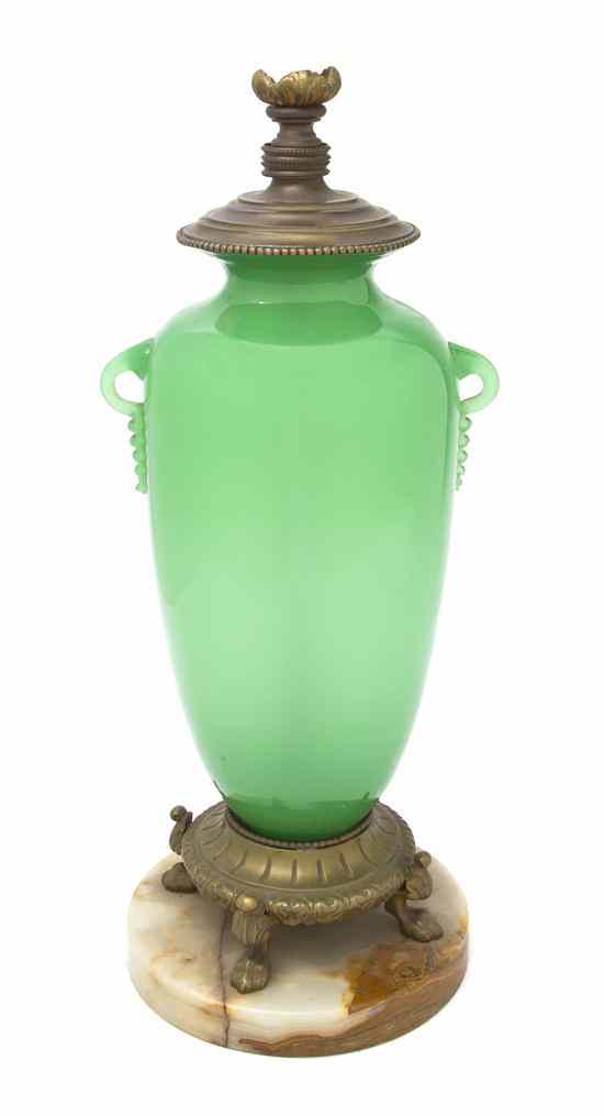 Appraisal: A Steuben Glass Urn of baluster form with applied handles