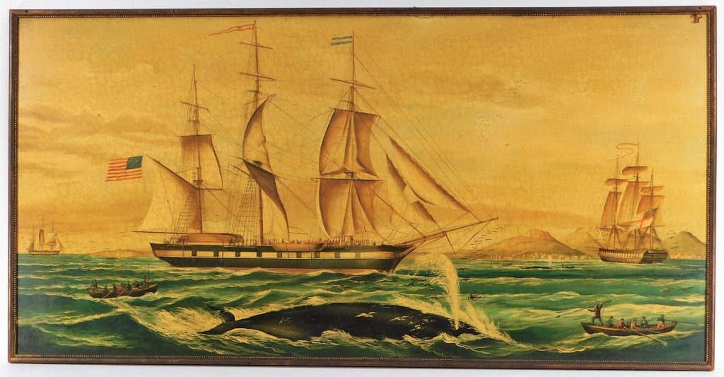 Appraisal: AFT LOUIS LEBRETON O P WHALING MARITIME PAINTING French th