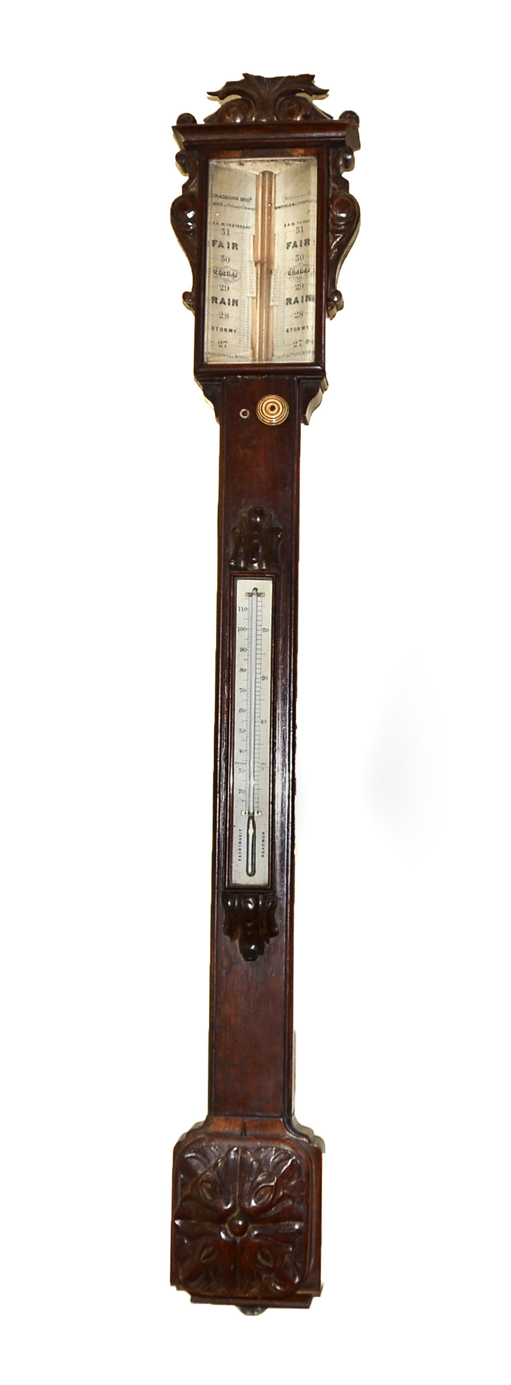 Appraisal: CHADBURN BROS BAROMETER th C Chadburn Bros Barometer having a