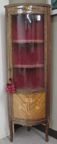 Appraisal: LOUIS XV STYLE CORNER VITRINE made in Spain th century