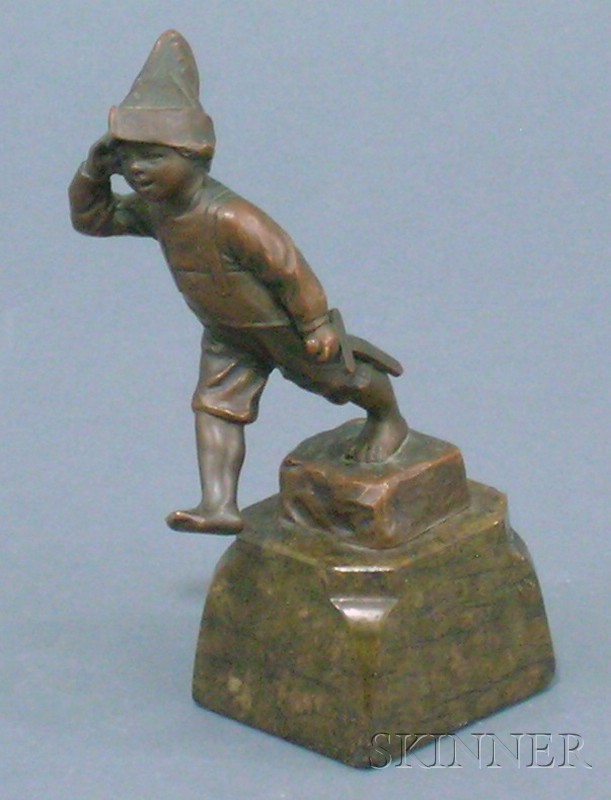 Appraisal: Julius Schmidt-Felling German - Small Bronze Figure of a Little