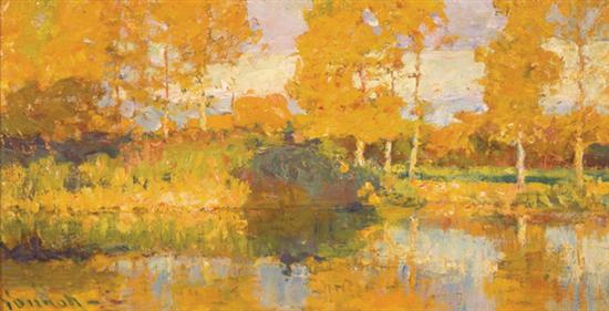 Appraisal: VONNOH ROBERT American - Autumn Reflections oil on panel x