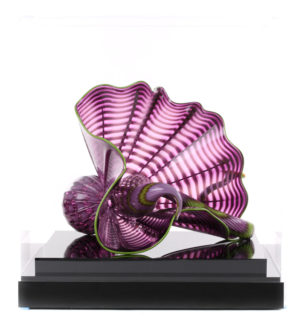 Appraisal: Dale Chihuly Persian amethyst glass American b Flower with seed