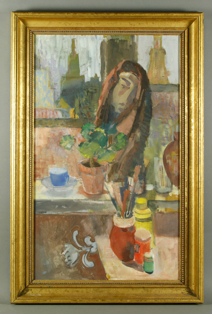 Appraisal: - Figure in a Studio O C Post impressionist figure