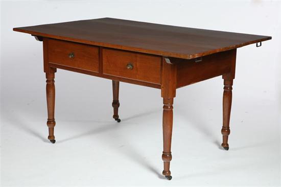 Appraisal: PIN-TOP WORK TABLE Pennsylvania th century walnut and poplar Two