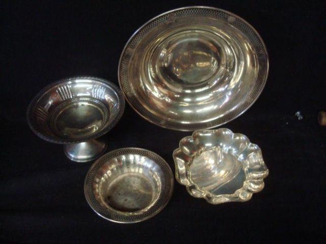 Appraisal: Sterling Pieces Tazza Bowl and Small Bowls From an East