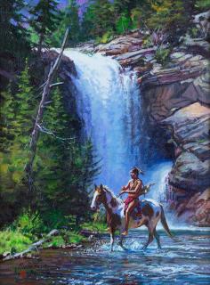 Appraisal: Crossing at Running Eagle by Martin Grelle Martin Grelle -