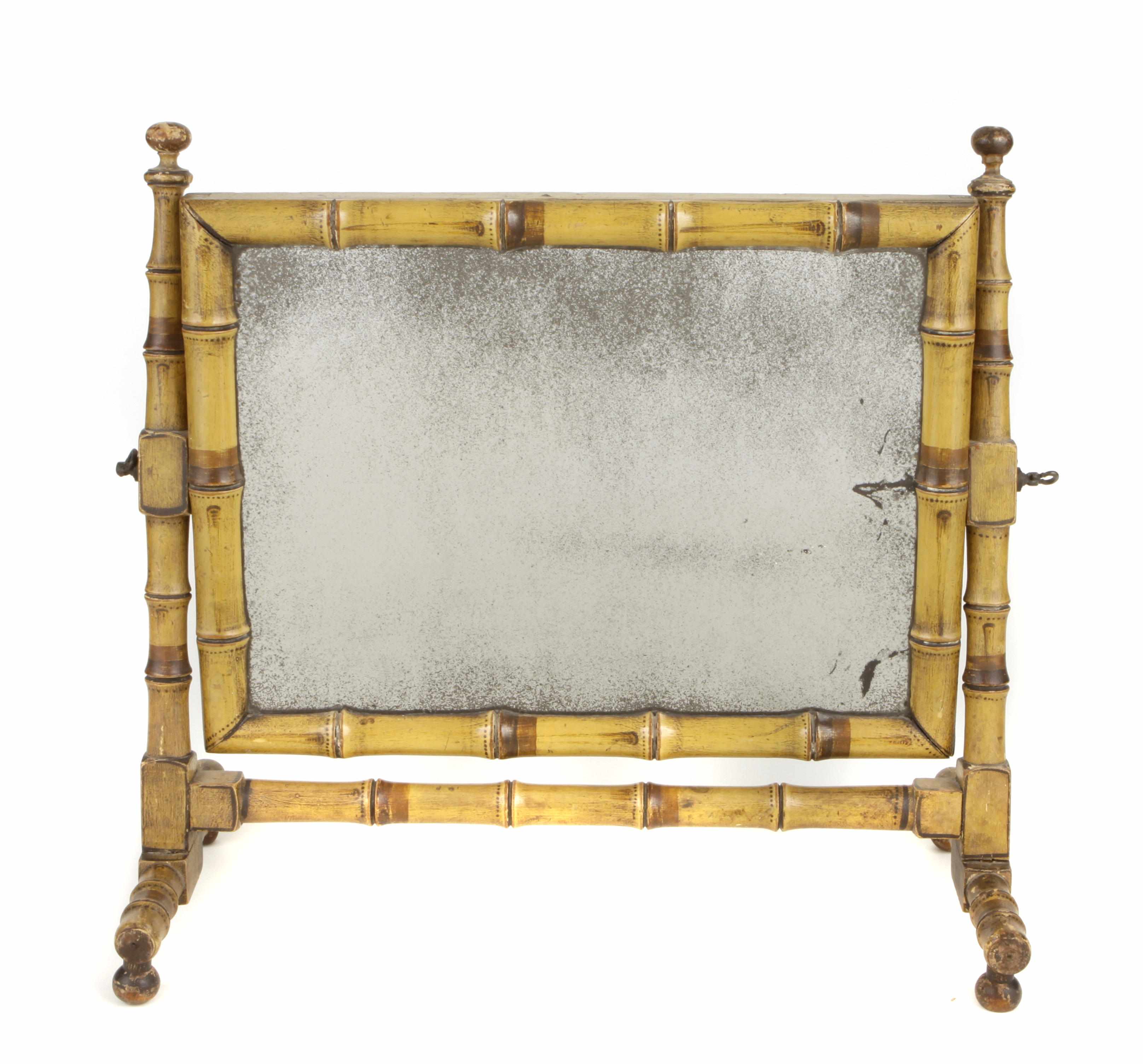 Appraisal: A faux bamboo dressing mirror second half th centuryheight in