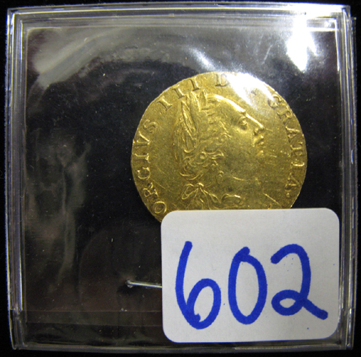 Appraisal: GEORGE III SPADE GUINEA GOLD COIN the obverse with right