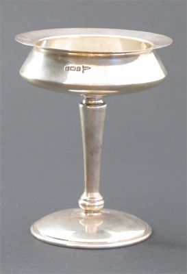 Appraisal: A Walker Hall silver chalice angular form Sheffield cm high