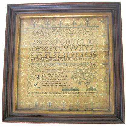 Appraisal: Needlework sampler bathsheba a puder hacketstown new jersey worked in