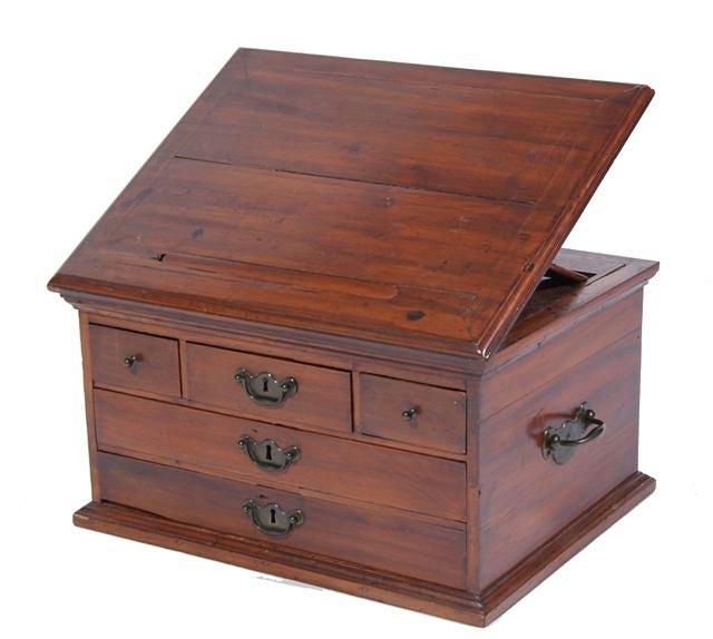 Appraisal: A Georgian cedar wood portable table top desk the rising