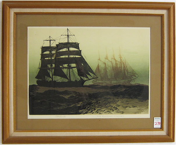 Appraisal: ELTON BENNETT SERIGRAPH Washington - titled The Roaring Forties depicting