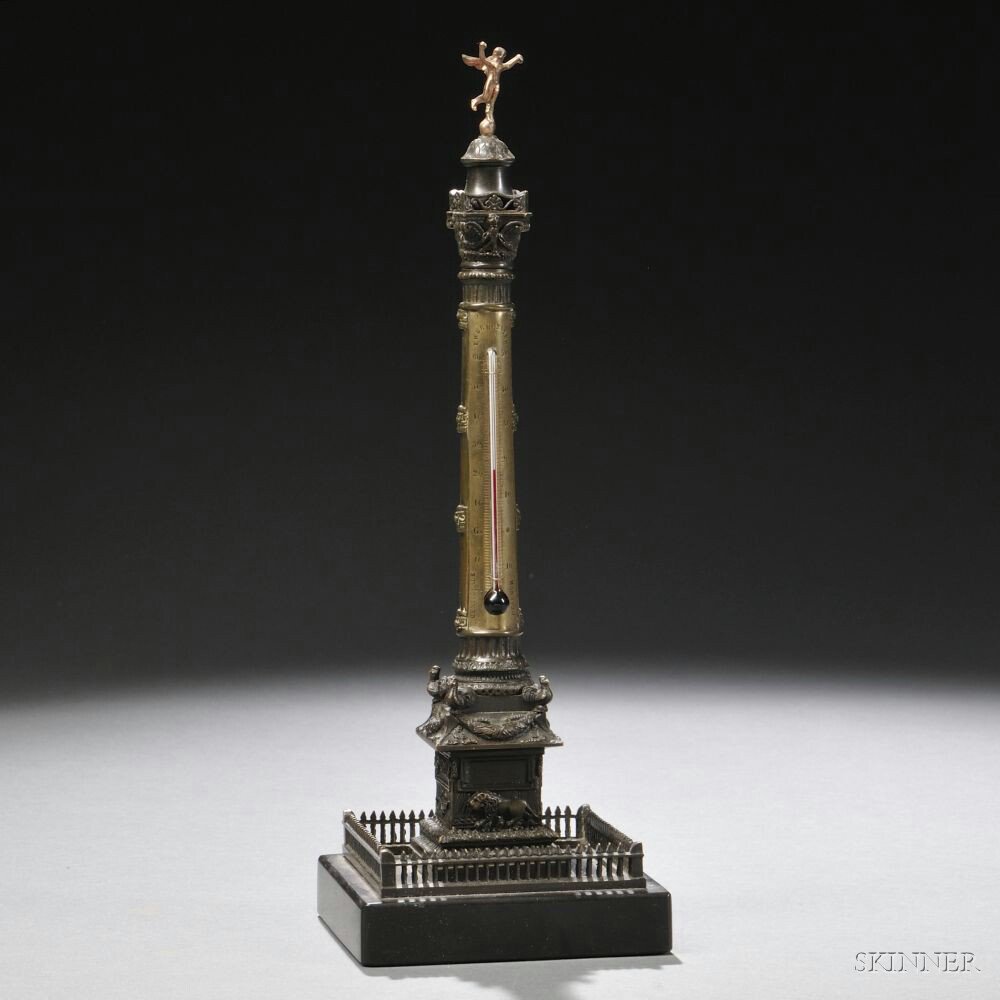 Appraisal: Grand Tour Bronze Desk Thermometer Model of the July Column