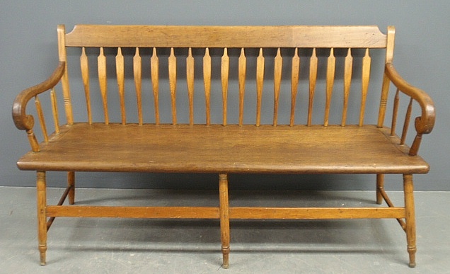 Appraisal: - Pennsylvania cherry arrow-back settee c h x w x