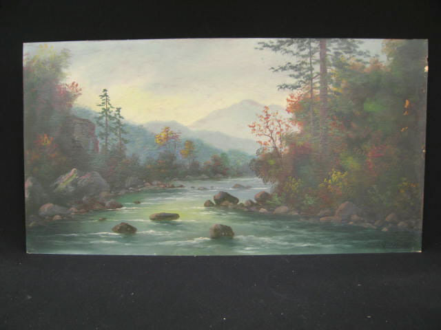 Appraisal: L Griffith Oil on Board landscape of a mountainous stream