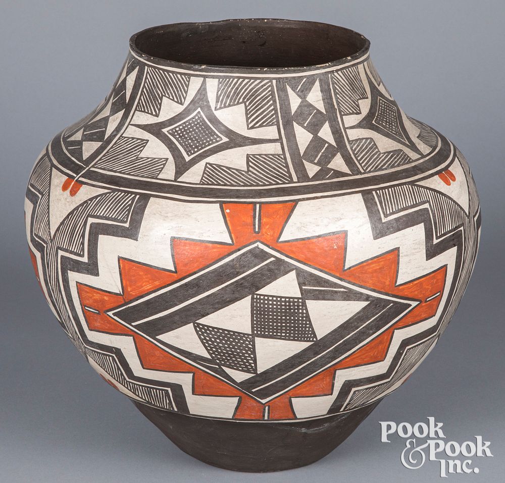 Appraisal: Large Laguna Pueblo Indian polychrome pottery olla Large Laguna Pueblo