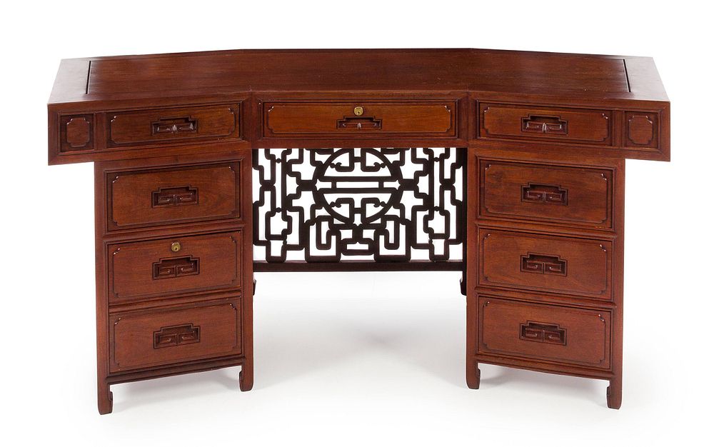 Appraisal: A Large Chinese Rosewood Writing Desk A Large Chinese Rosewood