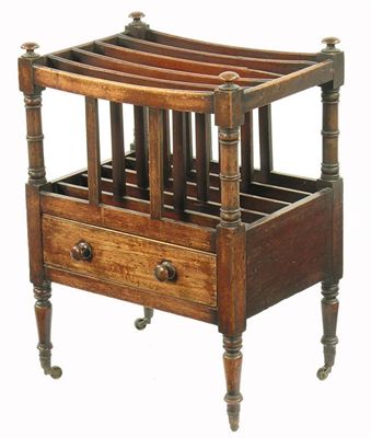 Appraisal: A George IV mahogany canterbury with four slatted divisions and