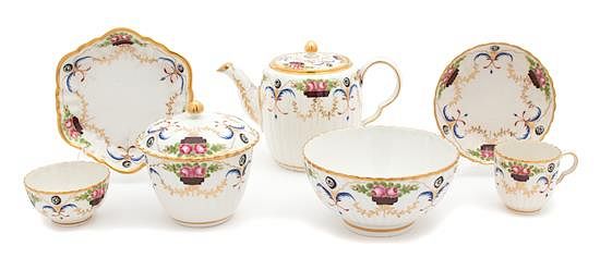 Appraisal: An English Porcelain Tea Service Height of teapot inches An