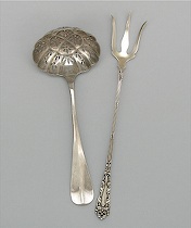 Appraisal: A Pierced Ladle and a Three-Prong Serving Fork A lot