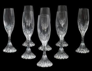 Appraisal: SET OF EIGHT BACCARAT CRYSTAL TULIP CHAMPAGNES French Acid stamped