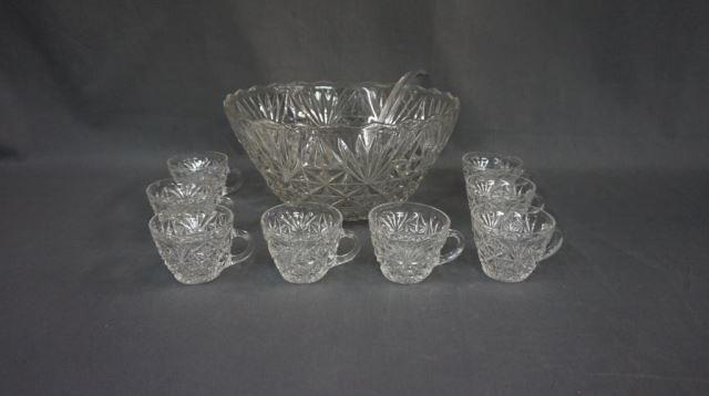 Appraisal: Anchor Hocking Glass - EAPC Pineapple punch set with Punch