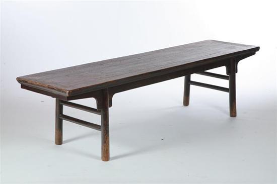 Appraisal: COURTING BENCH Chinese nd half- th century elm Mortised construction