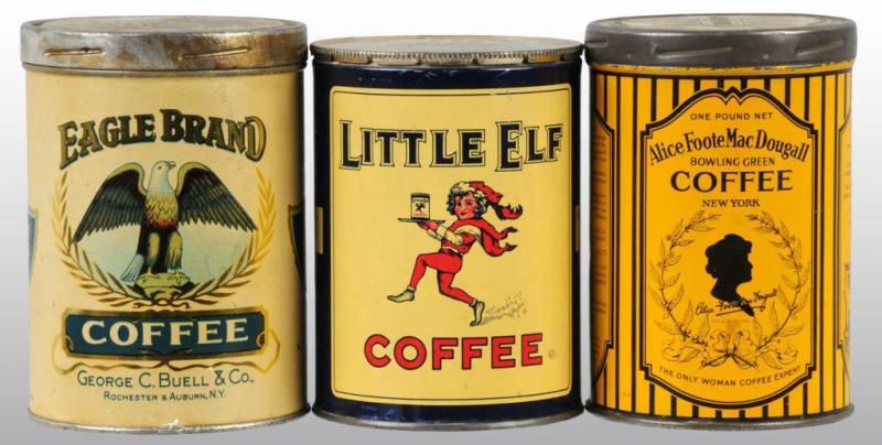 Appraisal: Lot of -Pound Coffee Tins Description Stunning display pieces with