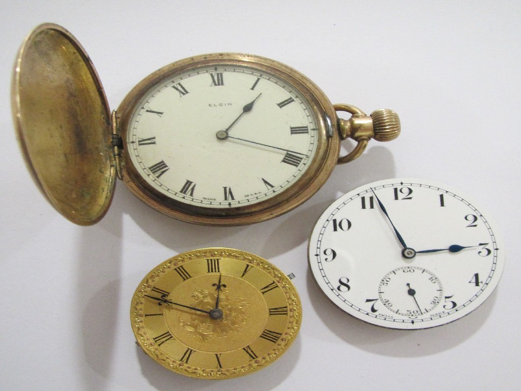 Appraisal: Lot comprising a rolled gold cased Elgin pocket watch and