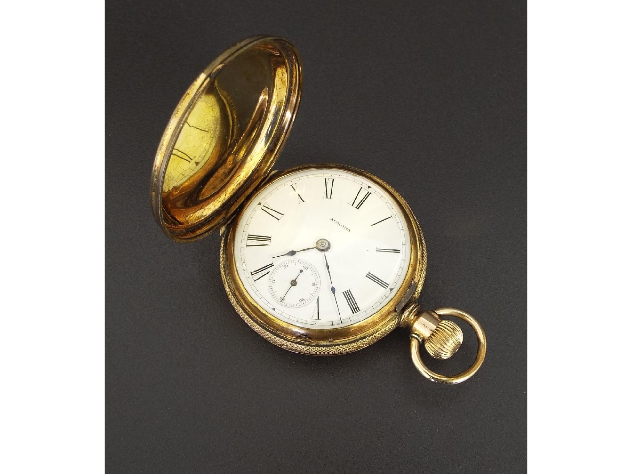 Appraisal: Aurora Watch Co k hunter pocket watch jewel lever set