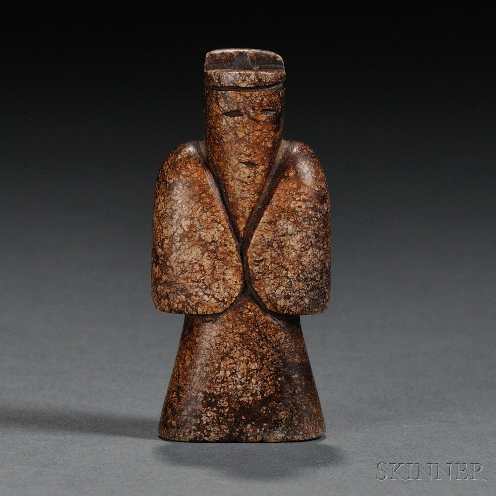 Appraisal: Jade Man China Han-style depicting a man with a long