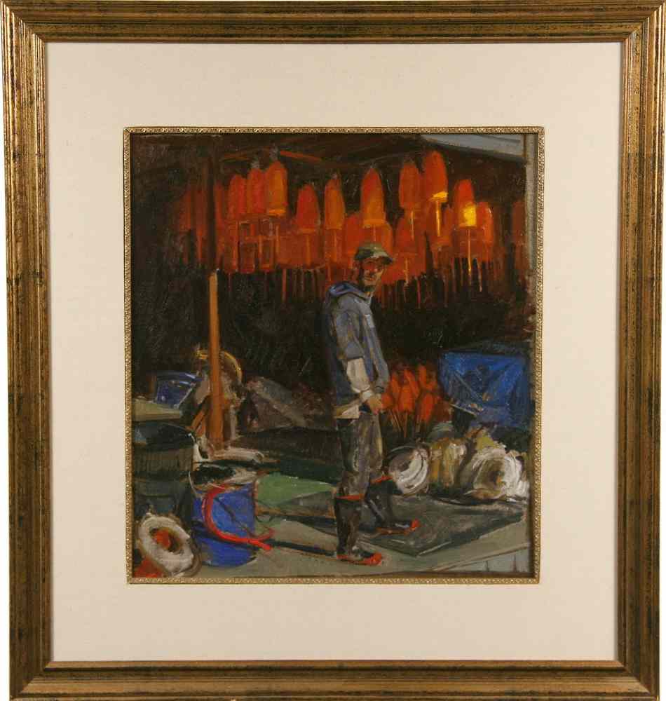 Appraisal: OIL ON PAPER - 'The Sternman' by Ronald Frontin Contemporary